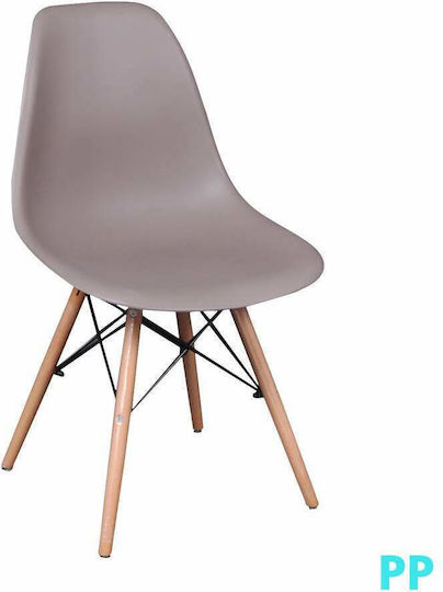 Art Wood Καρέκλες Κουζίνας από Πολυπροπυλένιο Sand Beige 4τμχ 47x54x82εκ.