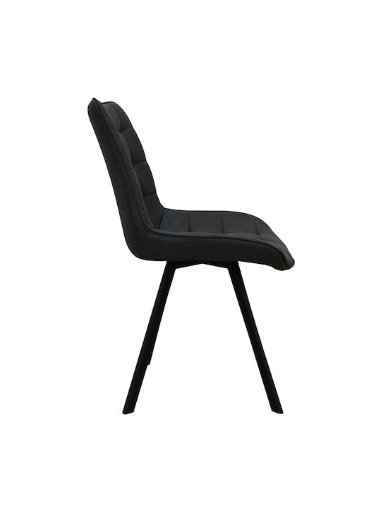 Mira Kitchen Fabric Chair Black 51x59x86cm