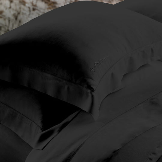 Makis Tselios Home Azour Σετ Σεντόνια Υπέρδιπλα 240x260εκ. Black (4τμχ)