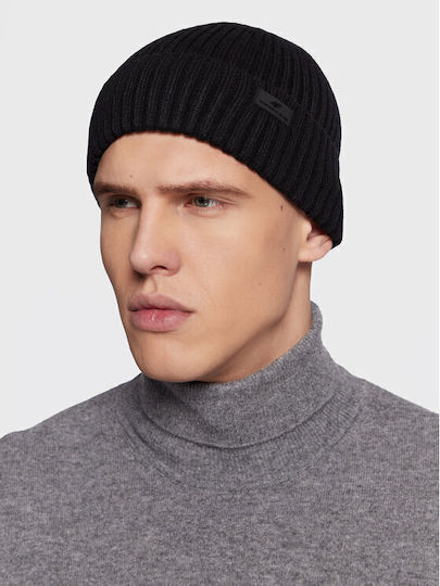 Beanie Männer Beanie mit Rippstrick in Schwarz Farbe