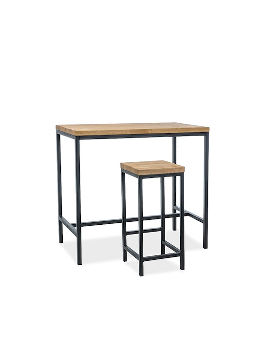 Metro Table Bar from Solid Wood & Metal 110x60x100cm