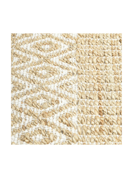 Inart Teppich Rechteckig Sommer aus Jute White / Natural