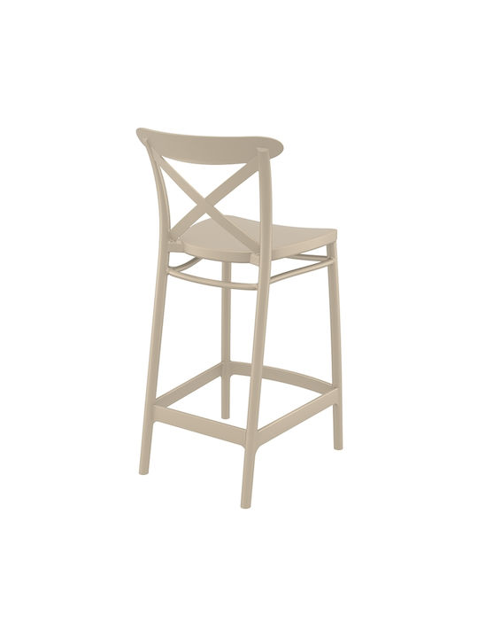 Hocker für Bar Für den Außenbereich aus Polypropylen Cross 65 Taupe 1Stück 45x50x96cm