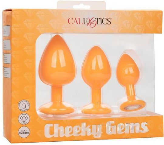 Calexotics Cheeky Gems Πρωκτικές Σφήνες Σετ Πορτοκαλί 3τμχ