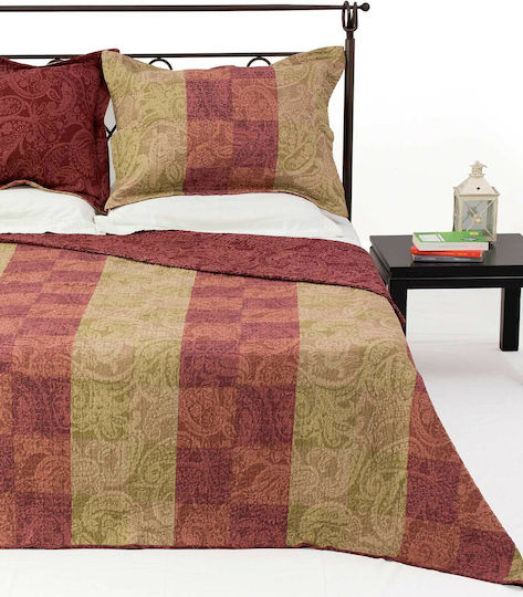 Silk Fashion Ns02 Σετ Κουβερλί Μονό Βαμβακερό Μπορντό 160x220cm 2τμχ