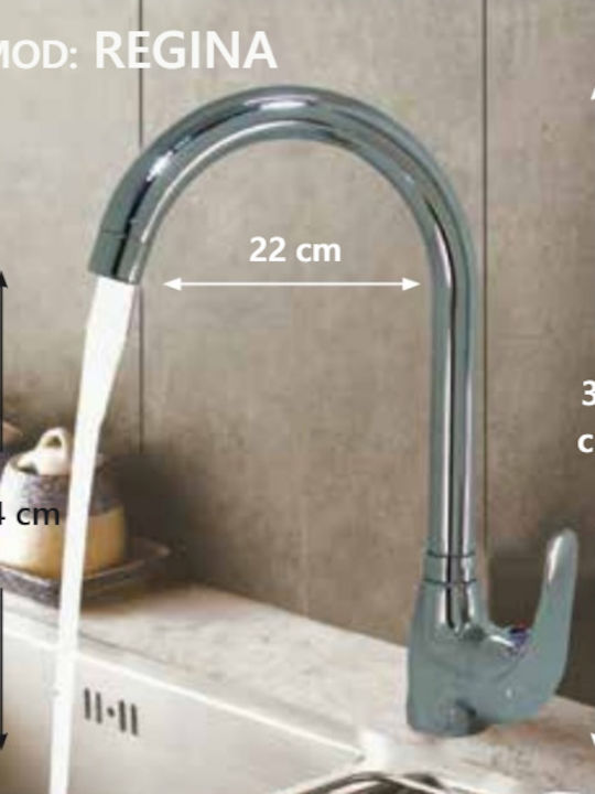 Gloria Regina Kitchen Faucet Counter Silver