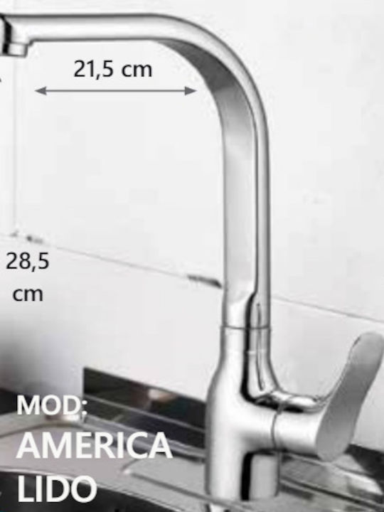 Gloria America Lido Kitchen Faucet Counter Silver