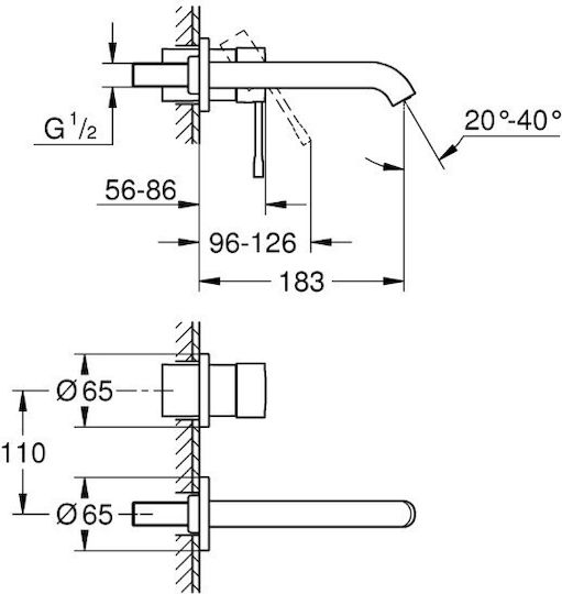 Grohe Essence Set Mixer & Gură Îngropată pentru Lavabo 1 Ieșire Bronz