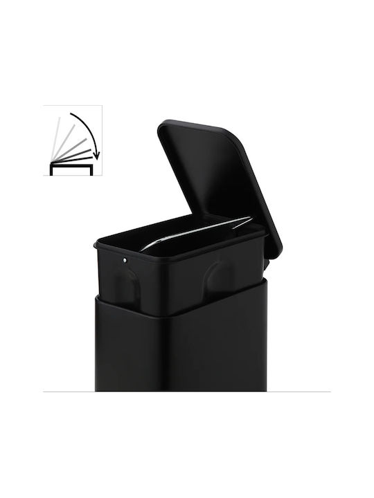 Vesta 03108 Metallic Bathroom Basket Soft Close 5lt Black