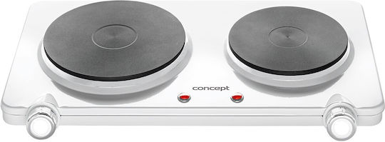 Concept VE3025 Enamel Countertop Double Burner Inox