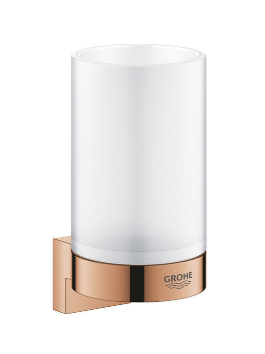 Grohe Selection Επιτοίχια Ποτηροθήκη Μεταλλική Ροζ Χρυσή