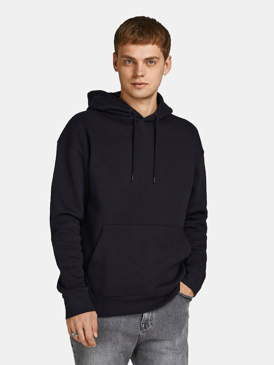 Jack & Jones Men's Sweatshirt with Hood and Pockets Black