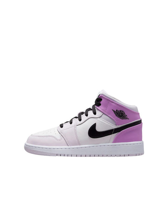 Jordan Air Jordan 1 Mid Γυναικεία Μποτάκια Barely Grape / Black / White / Rush Fuchsia