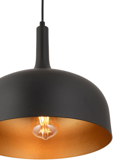 ArteLibre Titu Pendant Light Black Bell with Socket E27 30cm