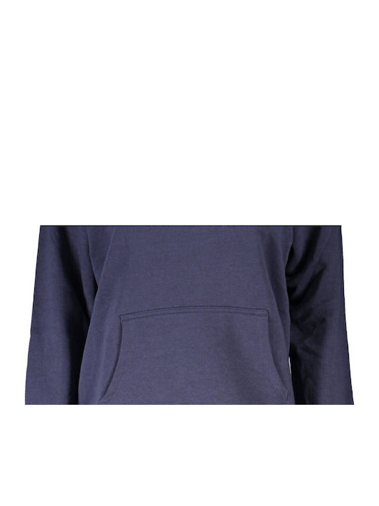 Lang Damen Sweatshirt Kapuzen Marineblau