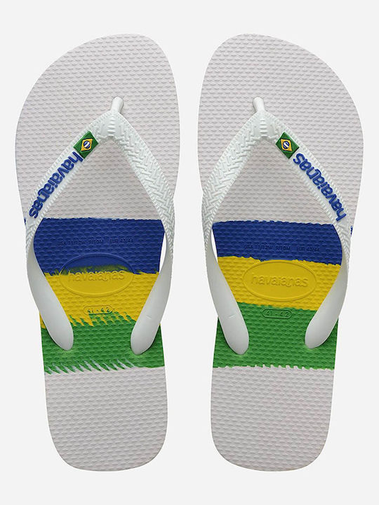 Brasil Tech Slapi Bărbați Flip Flops Albi
