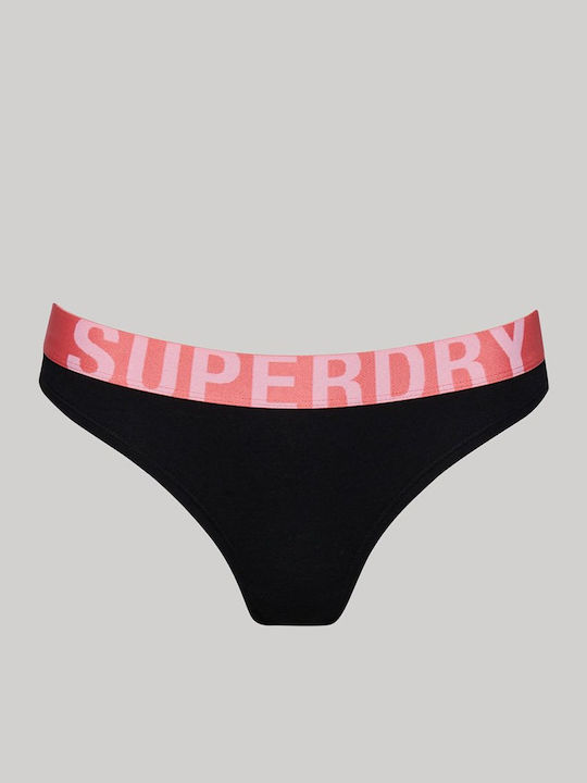Bikini Slip Black/Fluro Coral