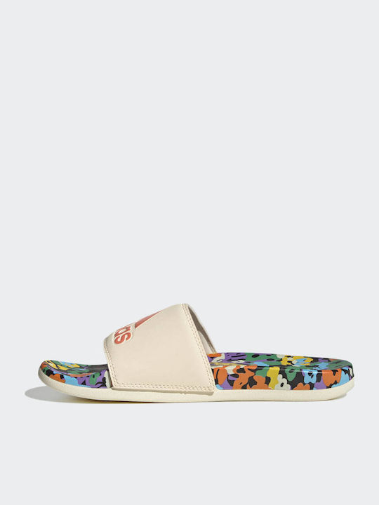 adidas Adilette Comfort Slides Ecru Tint / Coral Fusion
