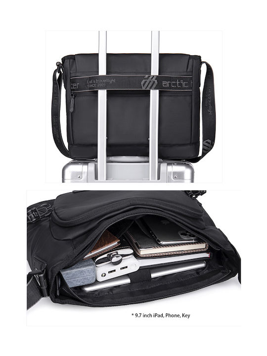 Arctic Hunter Fabric Shoulder / Crossbody Bag with Zipper, Internal Compartments & Adjustable Strap Gray 22.5x13x32.5cm