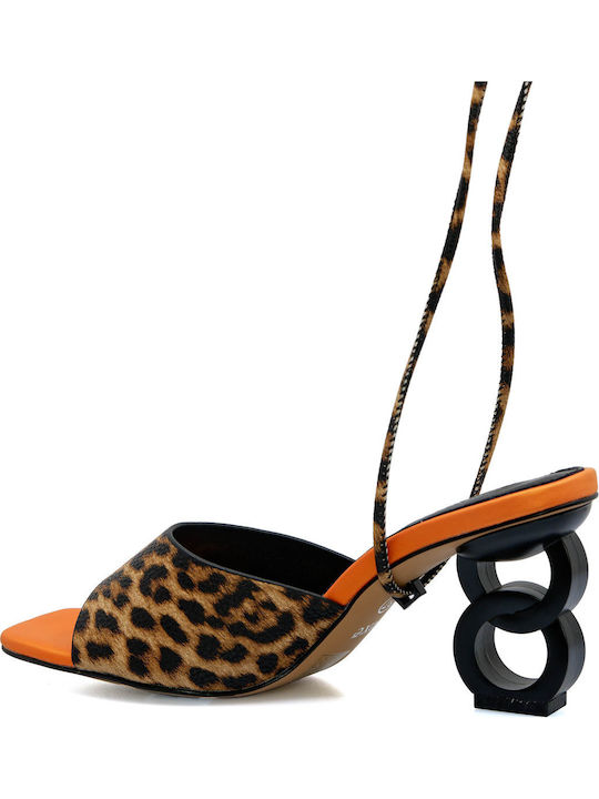 Leder Sandalen Brown/Orange