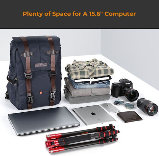 K&F Concept Multi-Functional Camera Travel Τσάντα Πλάτης Φωτογραφικής Μηχανής Μαύρη
