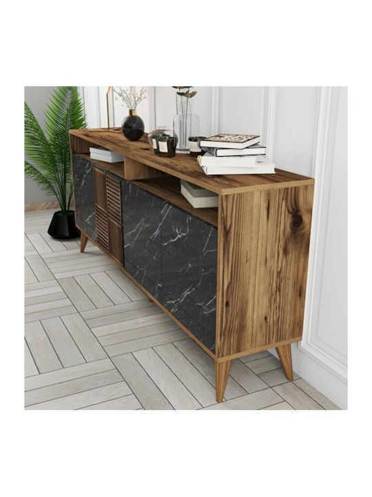 Мебели за съхранение дървен Black Marble 180x35x78.6см