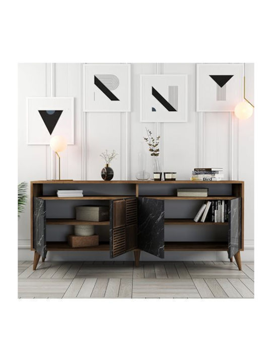 Мебели за съхранение дървен Black Marble 180x35x78.6см