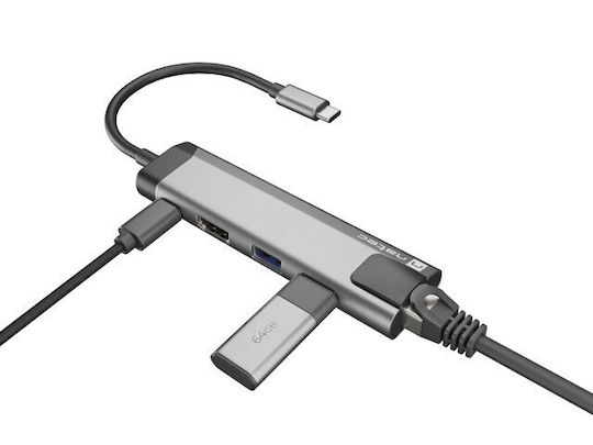Natec Multiport Fowler Go USB-C Stație de andocare cu HDMI Ethernet Negru