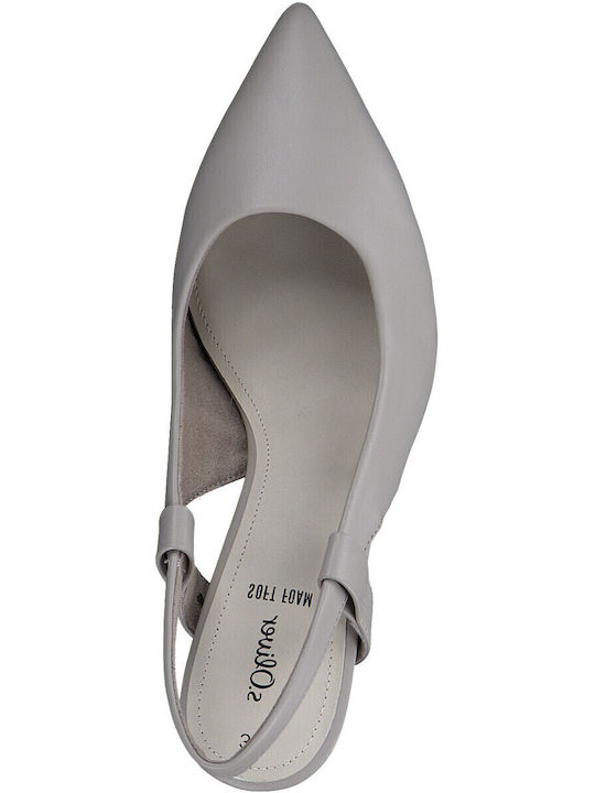 Pointed Toe Gray Heels with Strap