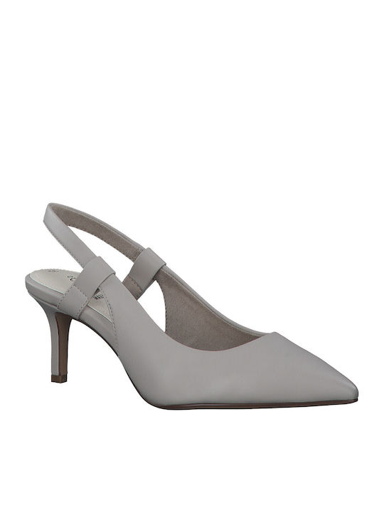 Pointed Toe Gray Heels with Strap