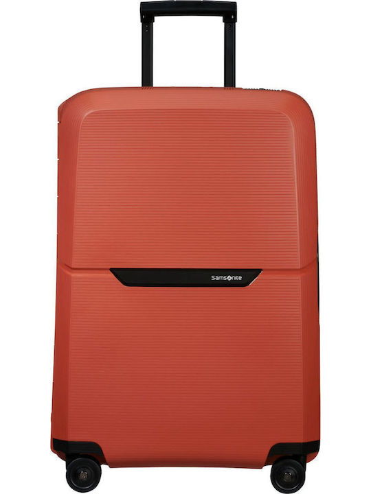 Samsonite Magnum Medium Travel Suitcase Hard Orange with 4 Wheels Height 69cm 139846-0557