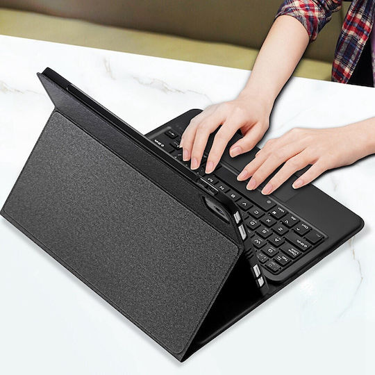 Dux Ducis Touchpad Flip Cover με Πληκτρολόγιο στα Αγγλικά US Μαύρη (iPad Air 2020/2022)