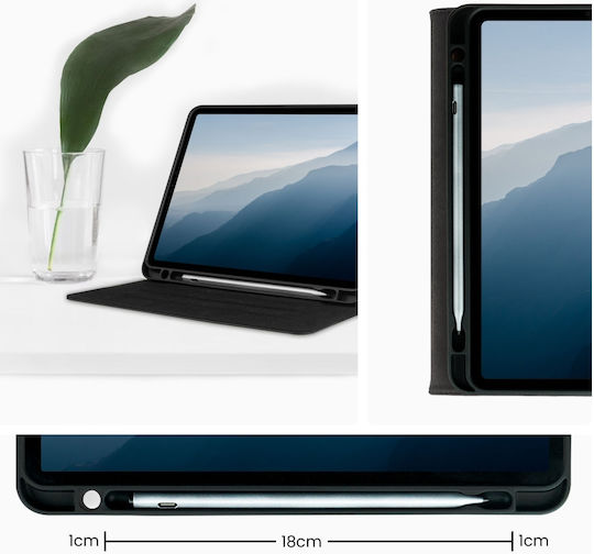 Rosso Element Flip Cover Δερματίνης Μαύρο (iPad 2022 10.9'')