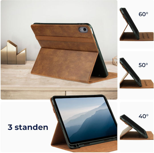 Rosso Element Flip Cover Δερματίνης Καφέ (iPad 2022 10.9'')