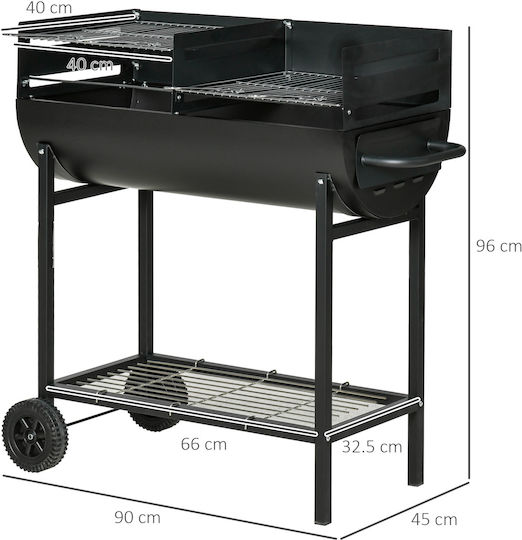 Outsunny Holzkohlegrill 90cmx45cm