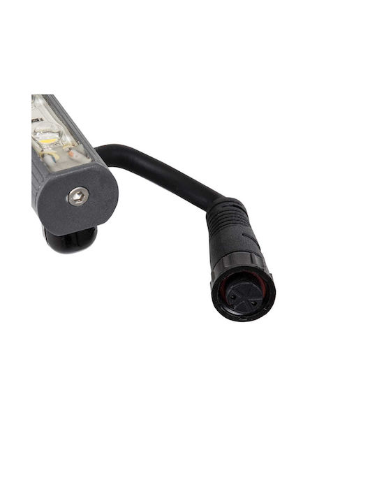 GloboStar Stellar Lampă De Podea Pentru Exterior LED Mașină De Spălat Pe Perete 12W Cu Lumină Alb Cald IP67 Gri