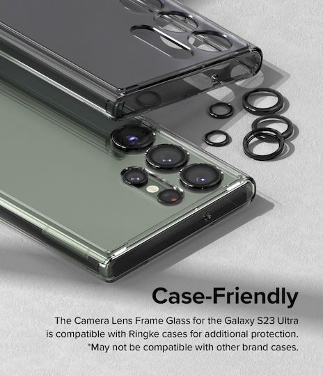 Ringke Протектор за камера Закалено стъкло Черен за Galaxy S23 Ultra