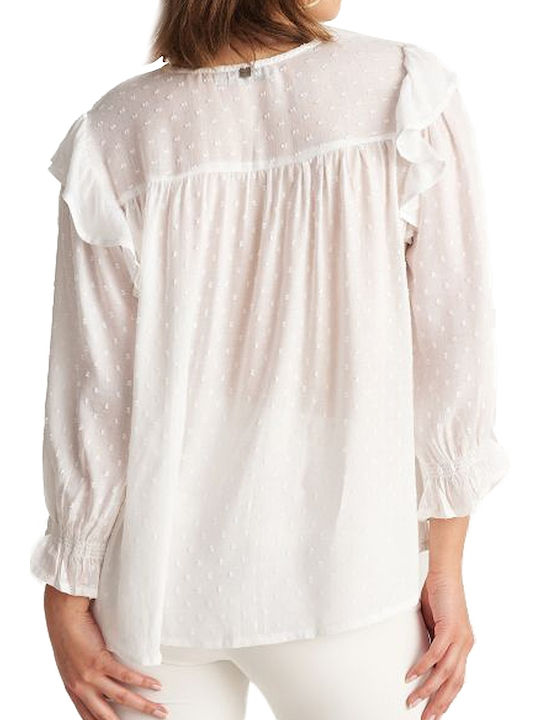 Attrattivo Summer Tunic with 3/4 Sleeve White