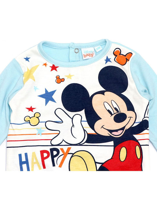 Disney D3093 Бебешко Боди Дълъг ръкав Светлосин