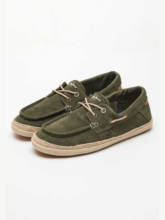 Pepe Jeans Maoui Sailor Ανδρικά Boat Shoes σε Πράσινο Χρώμα