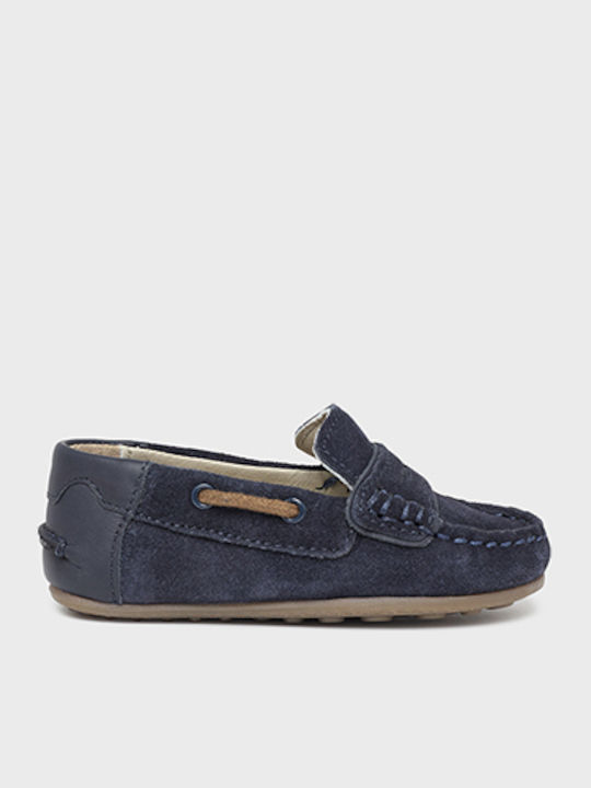 Boys Leather Slip-On Moccasins Navy Blue