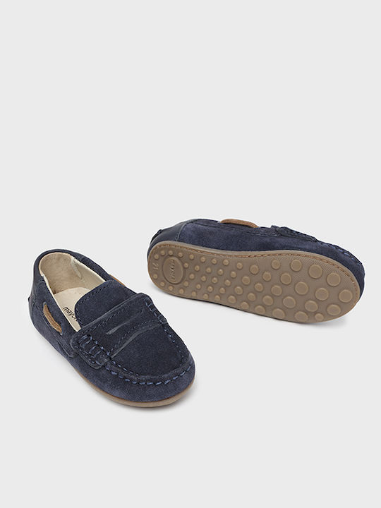 Boys Leather Slip-On Moccasins Navy Blue