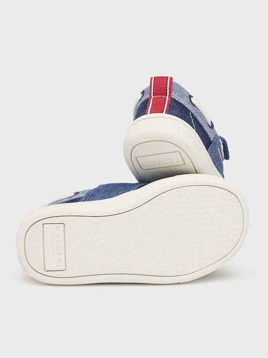 Boys Fabric Moccasins with Velcro Blue