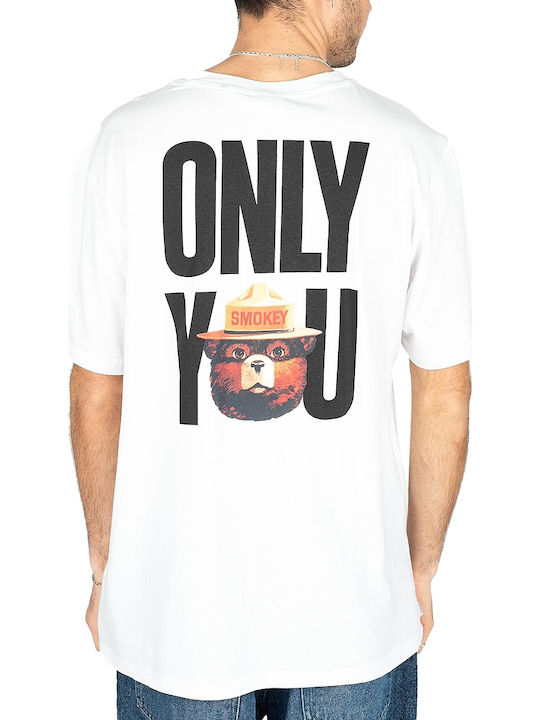Element Smokey Bear Stetson Тениска Бял