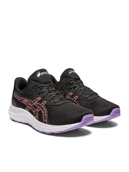 Gel Excite 9 GS Kids Sports Shoes Running with Laces Black / Papaya