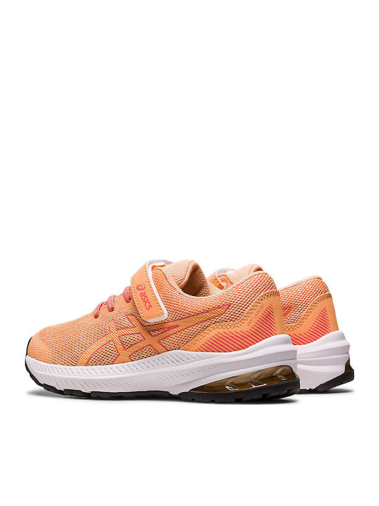 GT-1000 11 PS Kids Sports Shoes Running with Hoop & Loop Closure Summer Dune / Papaya