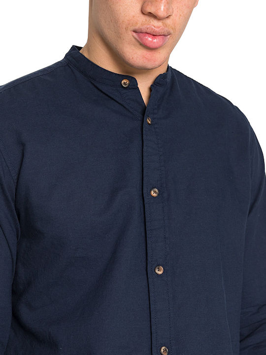 Langärmlig Leinen Hemd Navy Blazer