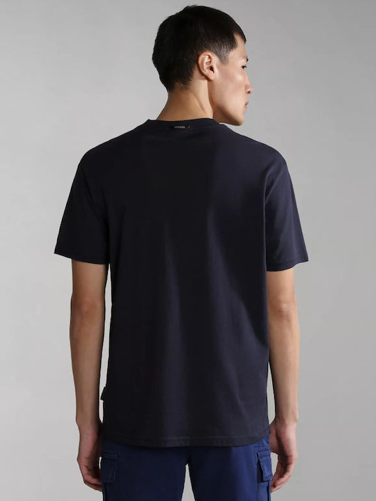 Napapijri Men's T-Shirt Stamped Navy Blue