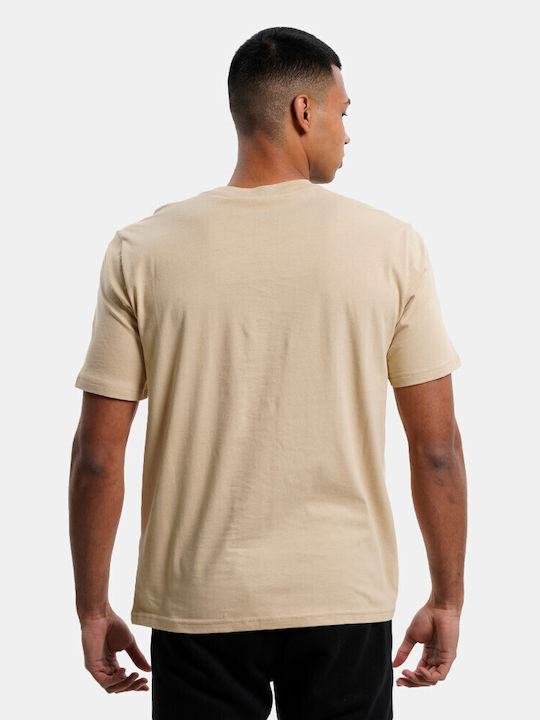 Champion Crewneck Men's Short Sleeve T-shirt Beige