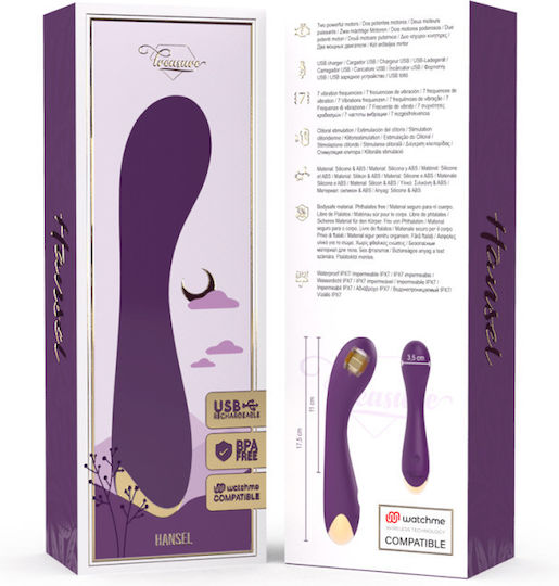 WatchMe Treasure Hansel Mini G-Punkt-Vibrator mit Fernbedienung G-Punkt Vibrator 17,5cm Lila